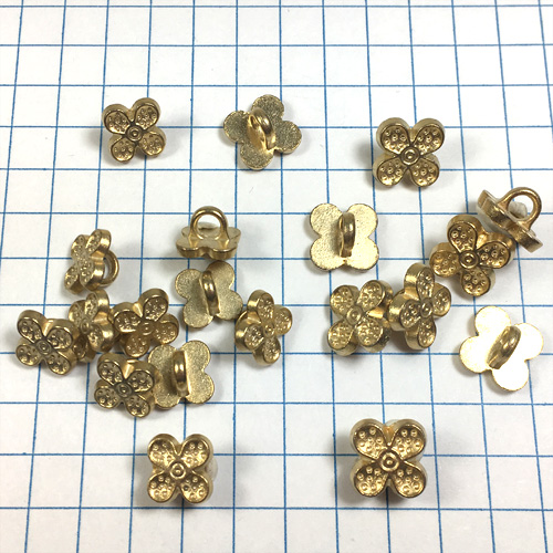 Gold 4 Leaf Clover Metal Buttons for Jewelry