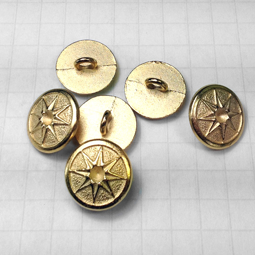 Gold 8 Point Star Metal Buttons for Jewelry
