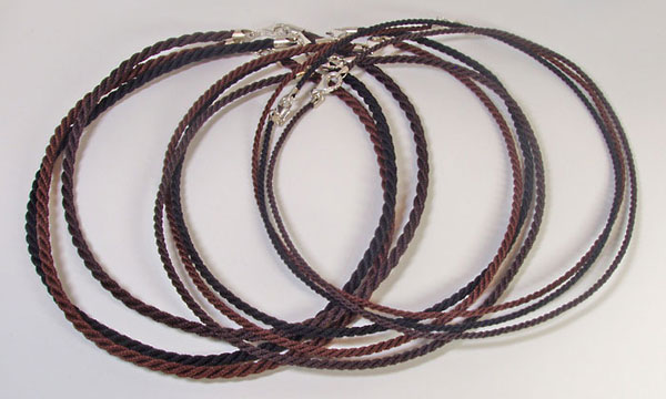 Finished jewelry cords: Handmade twisted 3-ply cord