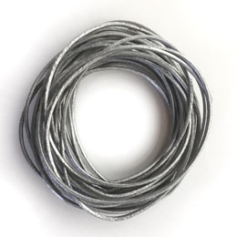 Metallic Silver Leather Cord