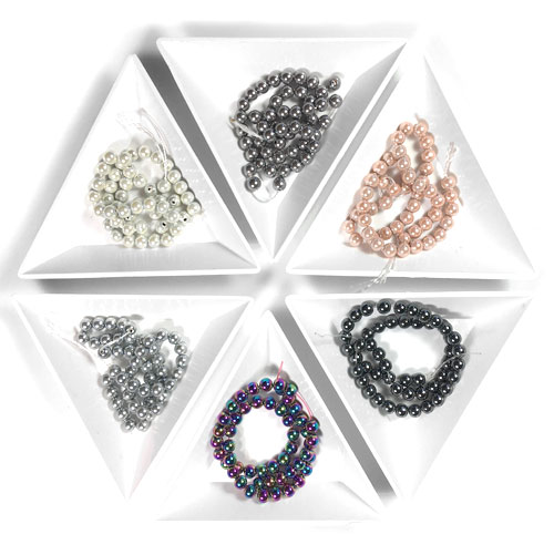 4mm Hematite, Rainbow Hematite, and Pearlescent Hematite Beads for Square Knot Bracelet Designs and More