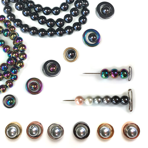 6mm Hematite, Rainbow Hematite, and Pearlescent Hematite Beads for Square Knot Bracelet Designs and More