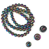 6mm Hematite, Rainbow Hematite, and Pearlescent Hematite Beads for Square Knot Bracelet Designs and More