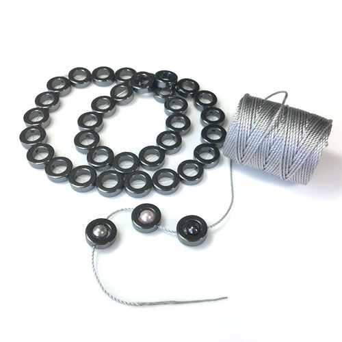 12mm Hematite and Rainbow Hematite Ring Beads for Square Knot Bracelet Designs