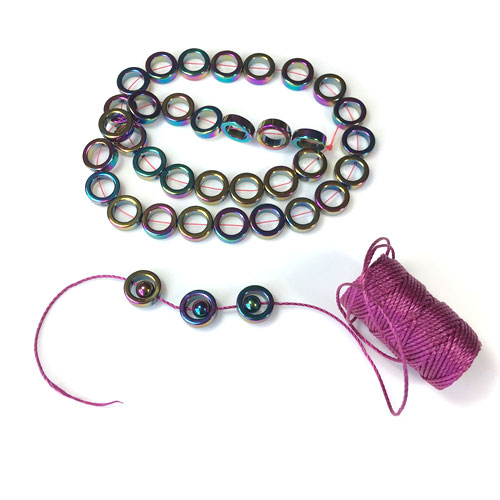 12mm Hematite and Rainbow Hematite Ring Beads for Square Knot Bracelet Designs