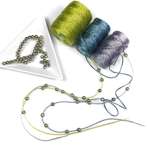 4mm Czech Druk Beads for Bracelets with C-Lon Tex 400 Cord