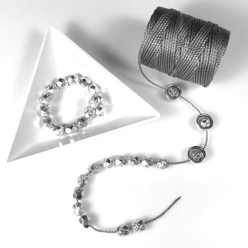 6mm Czech Fire Polished Beads for Bracelets with C-Lon Tex 400 Cord