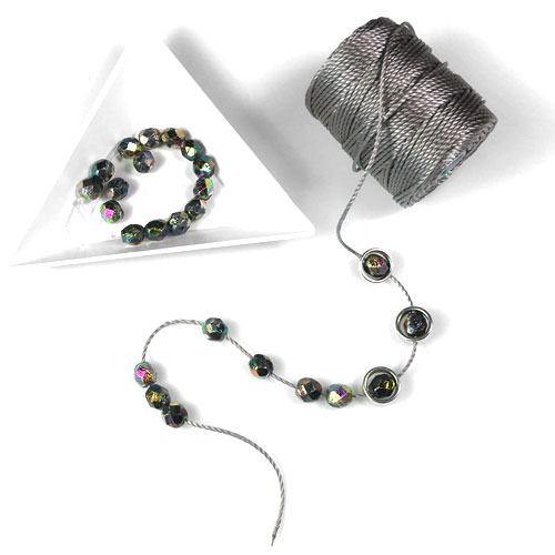 6mm Czech Fire Polished Beads for Bracelets with C-Lon Tex 400 Cord