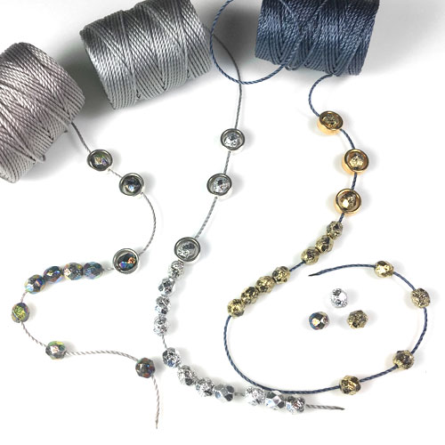 6mm Czech Fire Polished Beads for Bracelets with C-Lon Tex 400 Cord