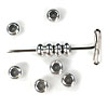 Smart Bead with Silicon Insert so they can be positioned or used a sliding closure over cord or thin leather