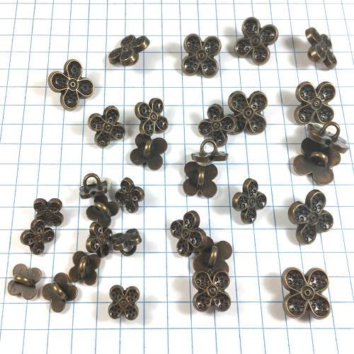 Gold 4 Leaf Clover Metal Buttons for Jewelry