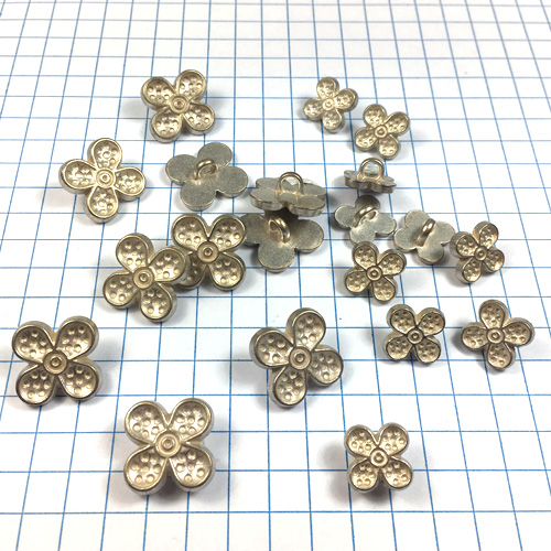 Gold 4 Leaf Clover Metal Buttons for Jewelry