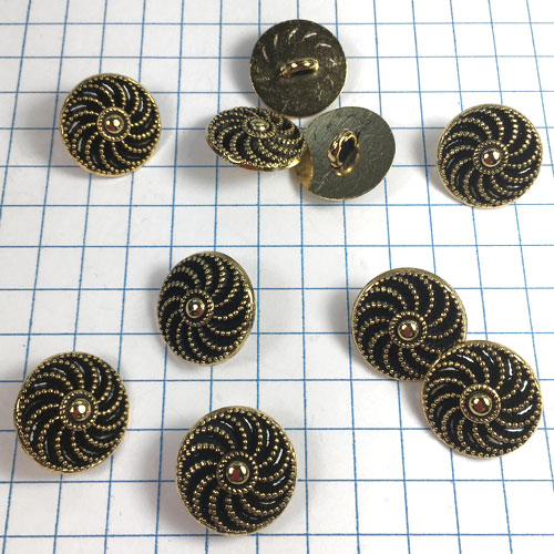 Gold Pinwheel Metal Buttons for Jewelry