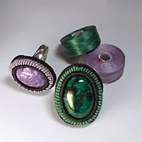 Rings made with C-lon Bead Thread