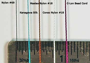 Nylon #69, Kanagawa Embroidery Silk, Nylon #18, C-Lon Bead Cord Thread Sizes