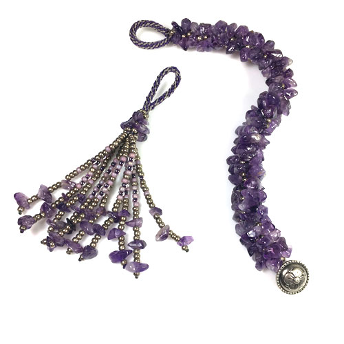 Kumihimo Bracelets and Tassel Kit with Larimar Gemstone Chips