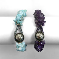 Kumihimo Kumihimo Bracelet with Gemstone Chip Beads