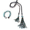 Kumihimo Bracelets and Tassel Kit with Larimar Gemstone Chips