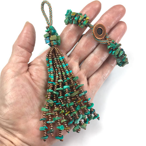 Kumihimo Gemstone Chip Bead Bracelets and Tassels - DIY Kits and Tutorial