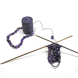 Knitting with Square Needles and C-Lon Bead Cord