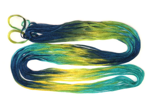 Panaché Tubular Hand Dyed Knit Rayon Ribbon Mini Skein Prefect for Kumihimo
