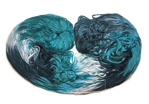 Panaché Tubular Hand Dyed Knit Rayon Ribbon Mini Skein Prefect for Kumihimo