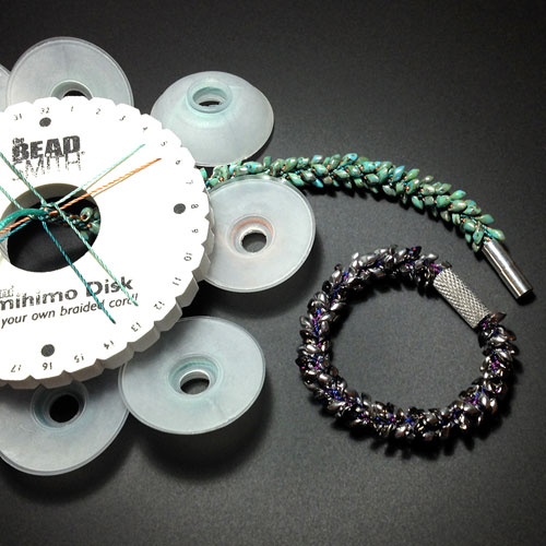 Kumihimoo Bracelet with Long Magatamas & C-Lon Tex 400 Bead Cord