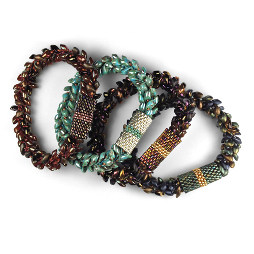 Peyote Stitch Sleeve for kumihimo Bracelet