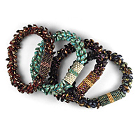 Kumihimo Bracelet with Long Magatamas & C-Lon Tex 400 Bead Cord