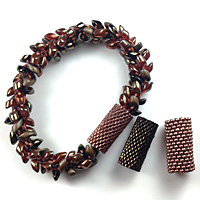 Kumihimo Braclet with Peyote Sleeves