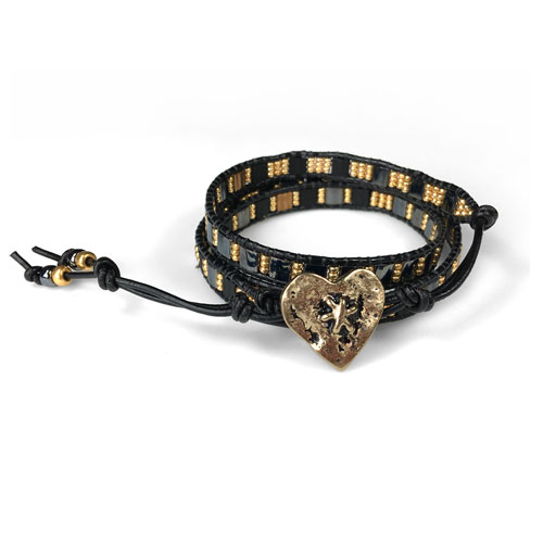 Leather Wrap Bracelet Kit and Tutorial with Tila Beads