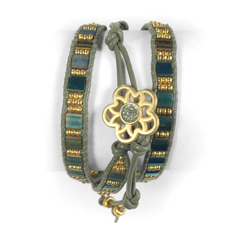 Leather Wrap Bracelet Kit and Tutorial with Tila Beads