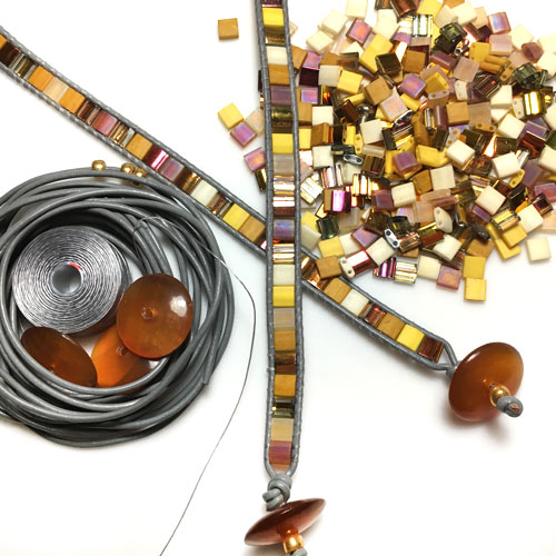 Leather Wrap Bracelet Kit and Tutorial with Tila Beads