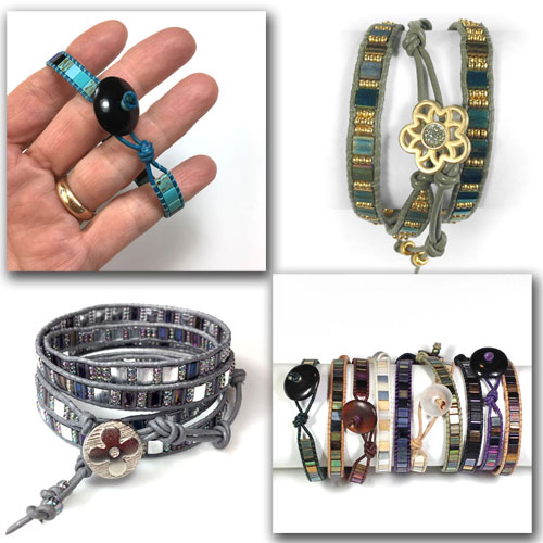 Leather Wrap Bracelet Kit and Tutorial with Tila Beads