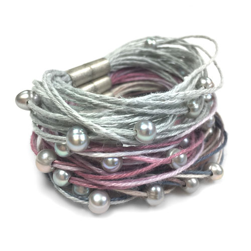 Freshwater Pearl and Linen Multi Strand Bracelet, Necklace, and Pendant Kits and Tutorial
