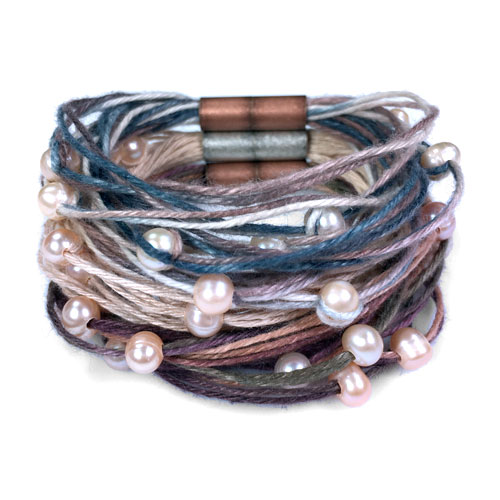 Freshwater Pearl and Linen Multi Strand Bracelet, Necklace, and Pendant Kits and Tutorial