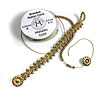 Turkish Flat Bead Crochet Bracelet with Metallic Cord