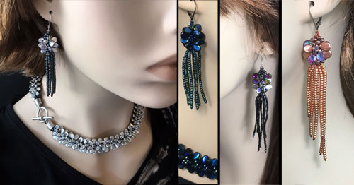 Kumihimo Jellyfish Earring Kit with PIP Beads and a Beaded Tassel