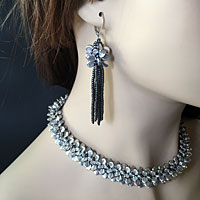 Kumihimo PIP Jellyfish Earrings & Necklace