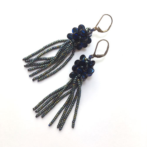 Kumihimo Jellyfish Earring Kit with PIP Beads and a Beaded Tassel