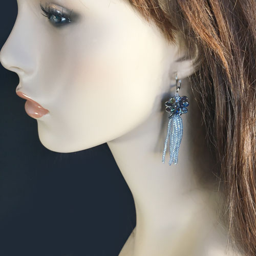 Kumihimo Jellyfish Earring Kit with PIP Beads and a Beaded Tassel