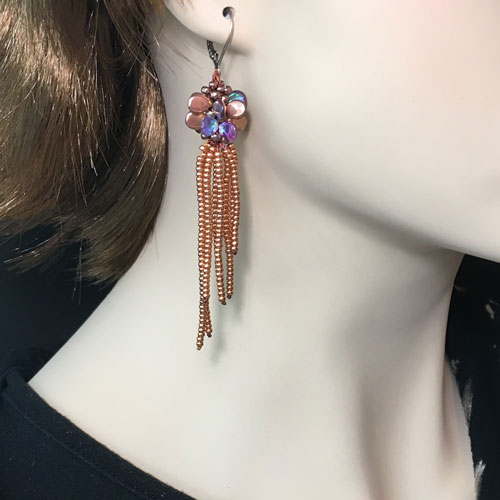 Kumihimo Jellyfish Earring Kit with PIP Beads and a Beaded Tassel