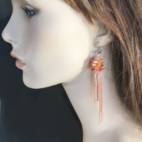 Kumihimo Jellyfish Earring Kit with PIP Beads and a Beaded Tassel