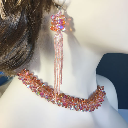 Kumihimo Jellyfish Earring Kit with PIP Beads and a Beaded Tassel