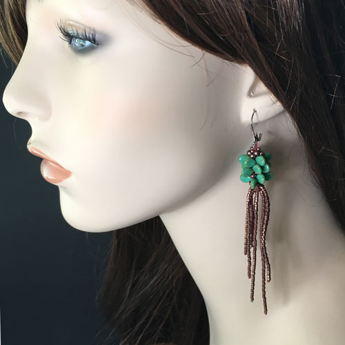 Kumihimo Jellyfish Earring Kit with PIP Beads and a Beaded Tassel