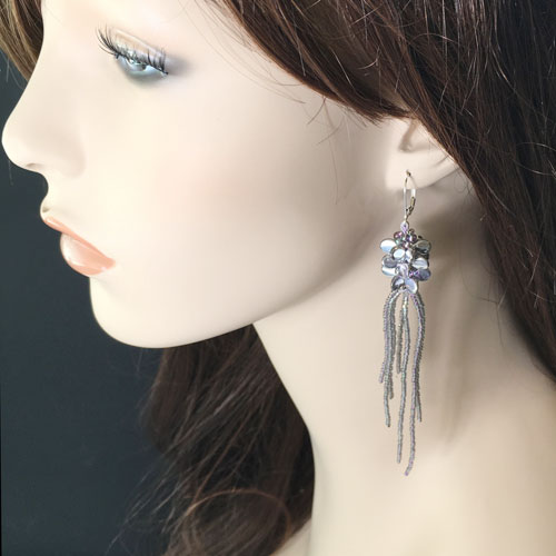 Kumihimo Jellyfish Earring Kit with PIP Beads and a Beaded Tassel