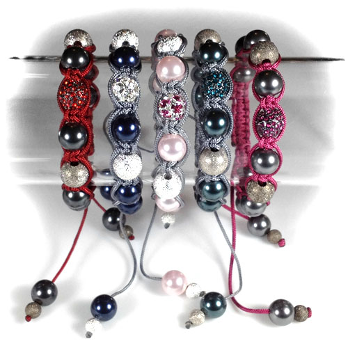 Shambhala Bracelet Kit with Svarovski Crystal Pearls & Pave Beads