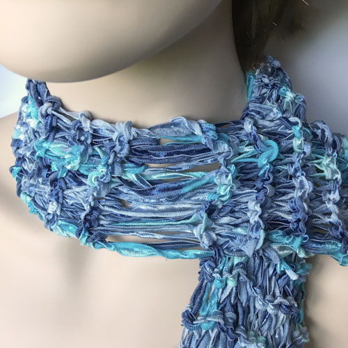 Silk Ribbon Knit Scarf Free Tutorial