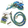 Hand Dyed Silk Ribbon Kumihimo with 4mm Magatamas, C-Lon Bead Cord and Metallic Accents