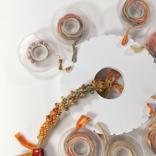 Silk Ribbon Kumihimo with 4mm Magatamas Necklace Kit